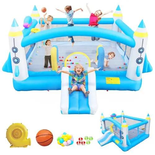 Kids Inflatable Jump 'n Slide Bouncer with Blower Everware Hub
