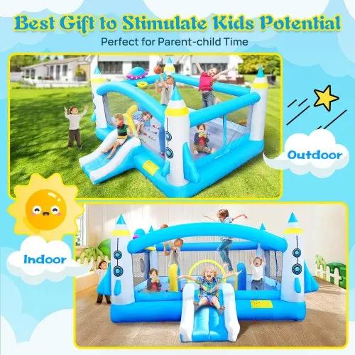 Kids Inflatable Jump 'n Slide Bouncer with Blower Everware Hub