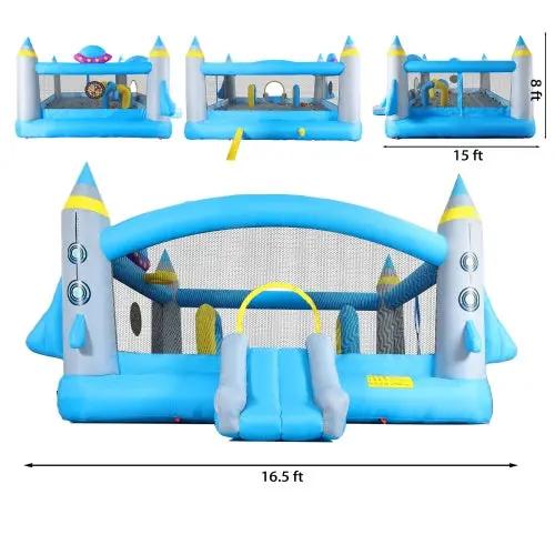 Kids Inflatable Jump 'n Slide Bouncer with Blower Everware Hub