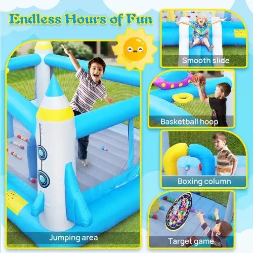 Kids Inflatable Jump 'n Slide Bouncer with Blower Everware Hub