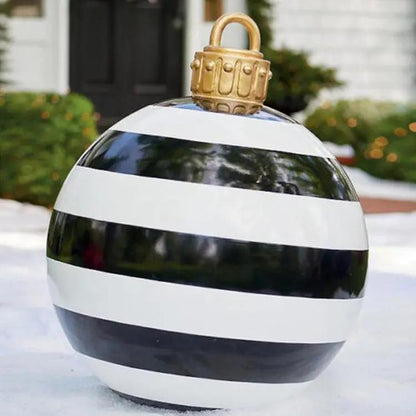 60CM Inflatable Christmas Ornament Ball ,Giant Outdoor PVC Holiday Decoration for Tree, Yard & Events Everware Hub