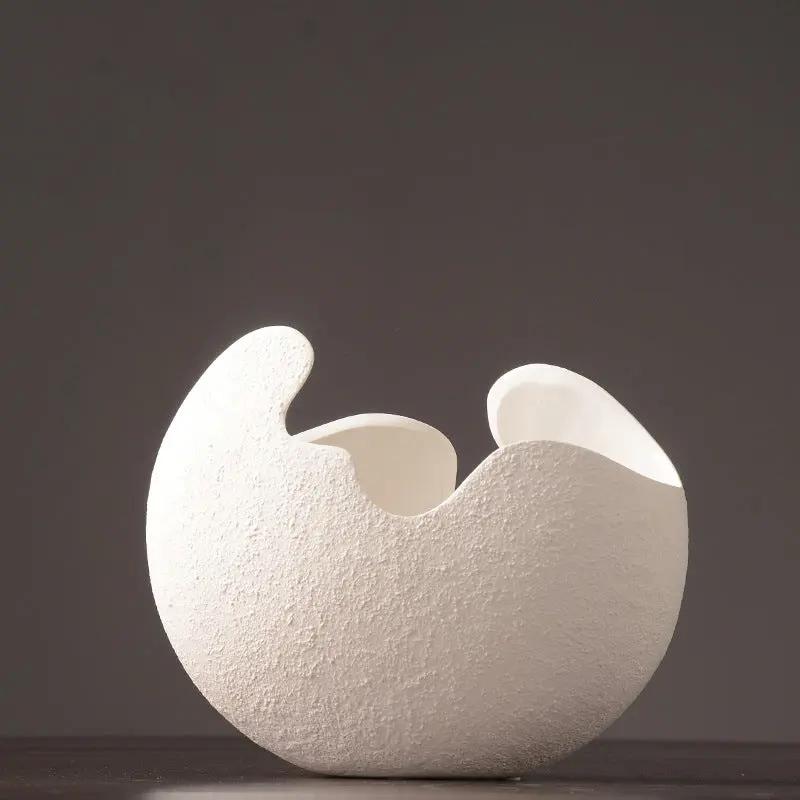 Simple White Ceramic Vase – Minimalist Decorative Flower Vase for Home & Office Decor Everware Hub