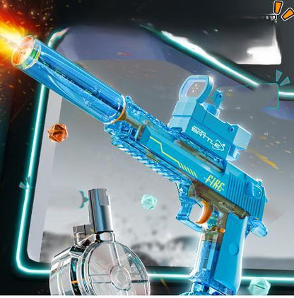 Black & Blue Desert Eagle Electric Water Gun ,Linkage Flame Backlight Blaster for Summer Fun Everware Hub