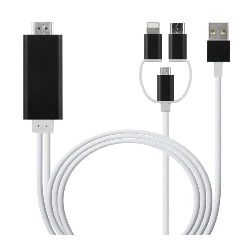 Type-C to HDMI 3-in-1 Projection Cable ,USB-C to HDMI/USB/Charging Adapter for Phone to TV/Monitor Display Everware Hub
