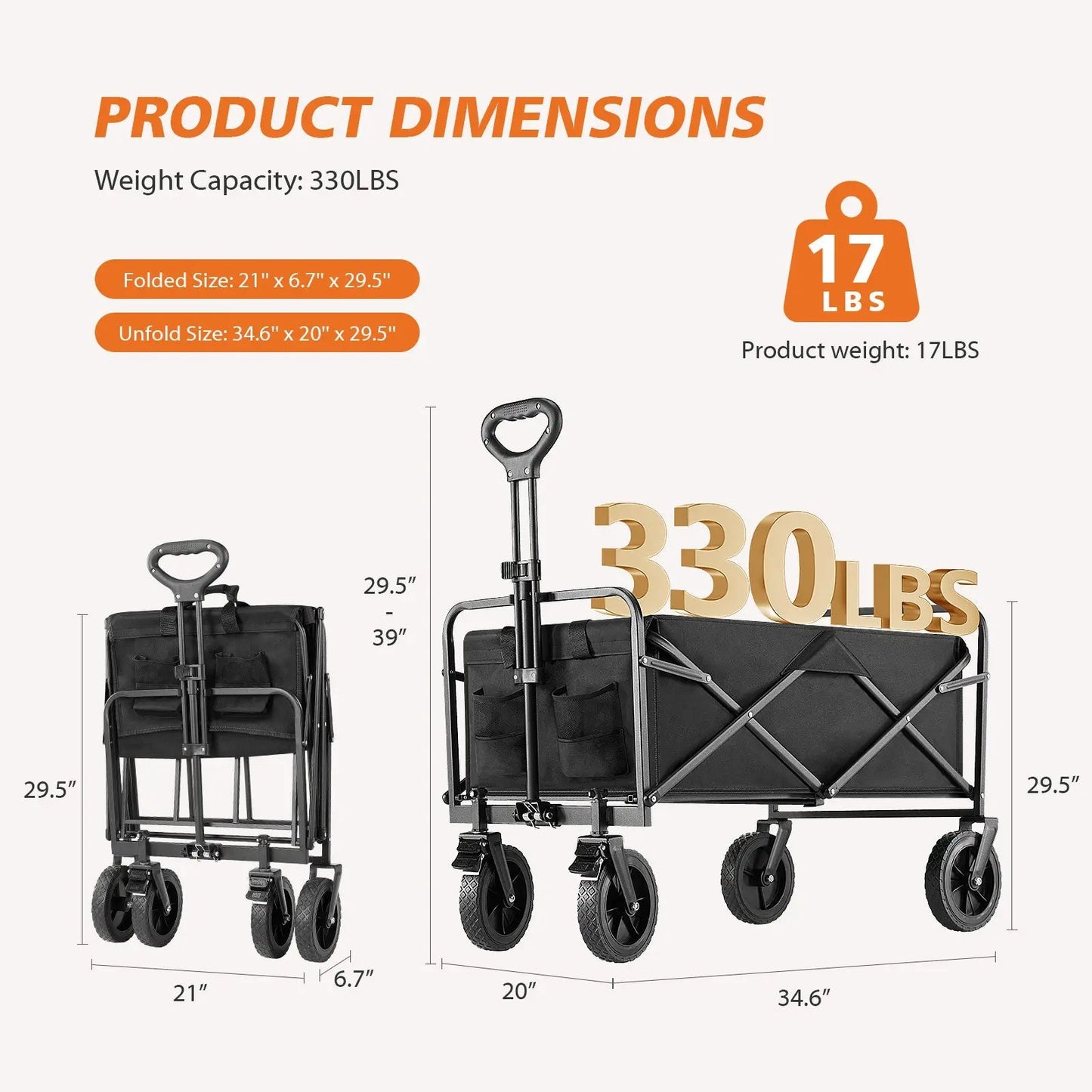 Foldable Utility Wagon – Camping & Shopping Cart Everware Hub