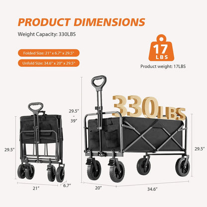 Foldable Utility Wagon – Camping & Shopping Cart Everware Hub