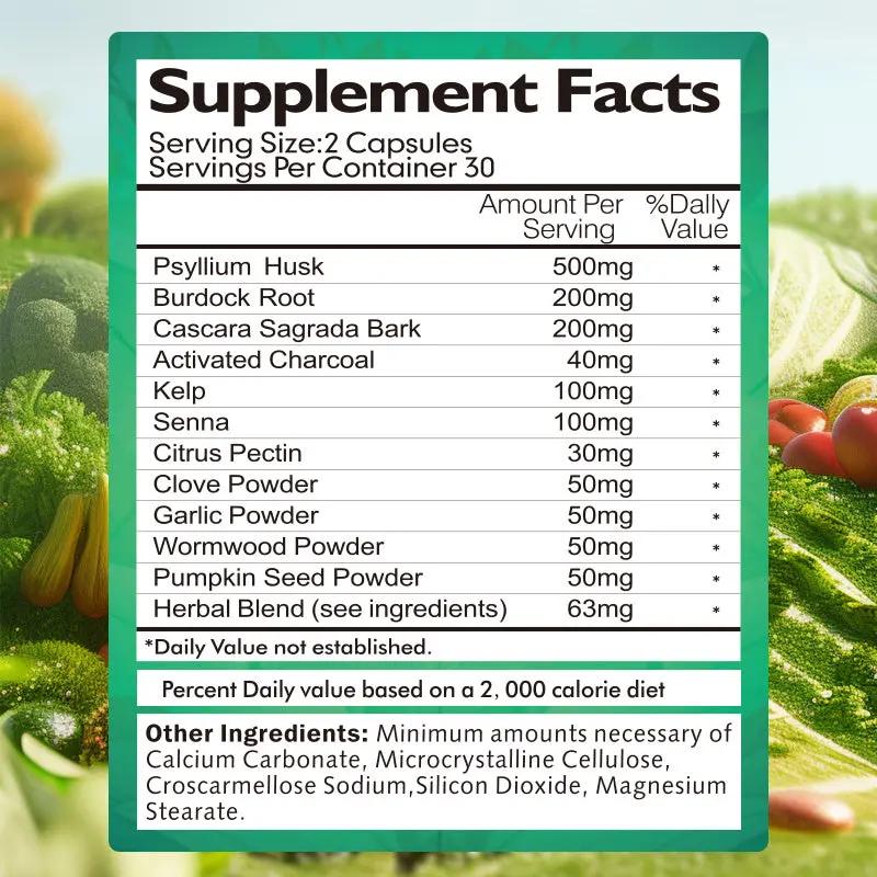 BSYS 7-Day Colon Cleanse & Detox Formula 60 Capsules Natural Digestive & Weight Support Everware Hub