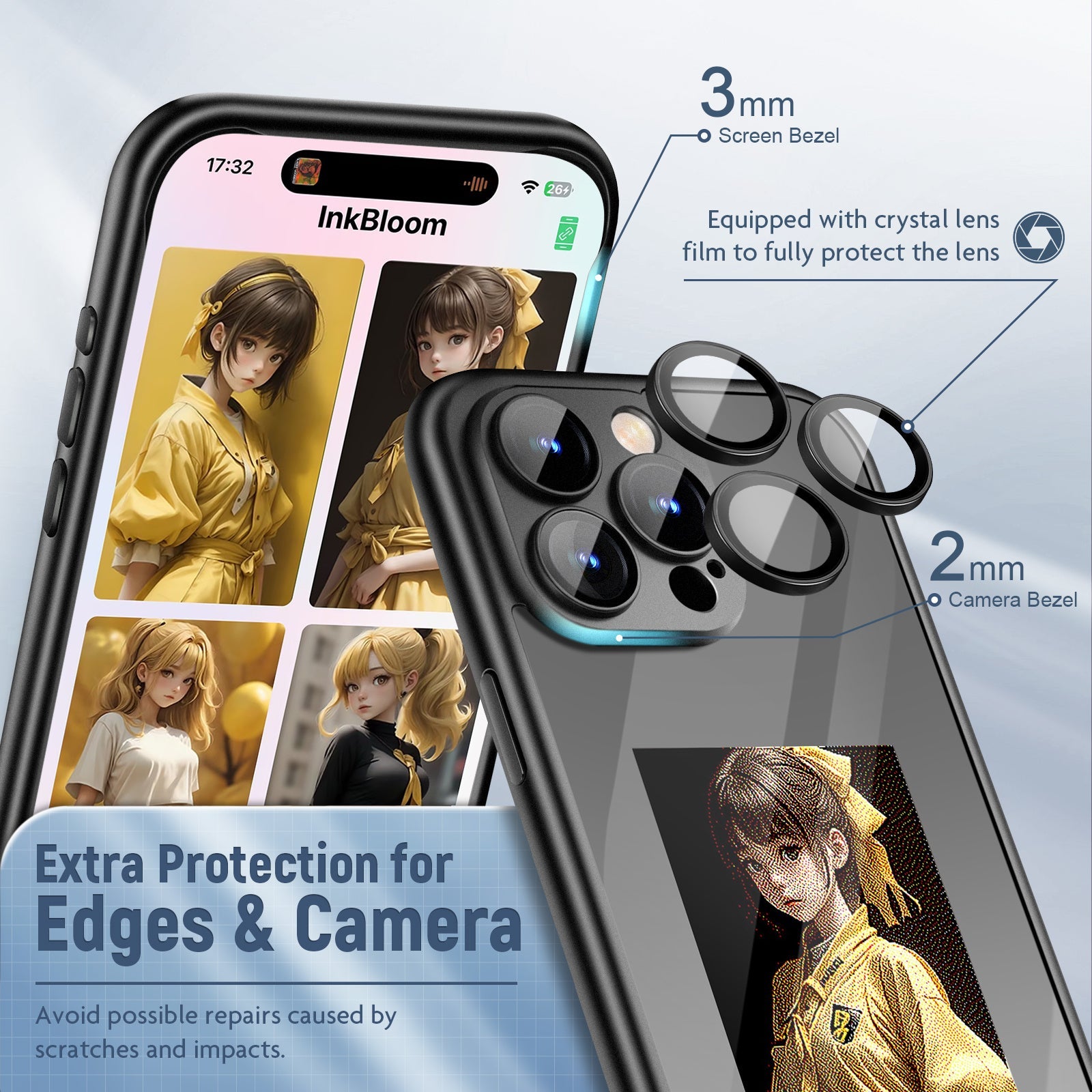 iPhone 15 Pro/Pro Max NFC E-Ink Flip Case – Smart Custom DIY Ink Screen All-Inclusive Phone Cover Everware Hub