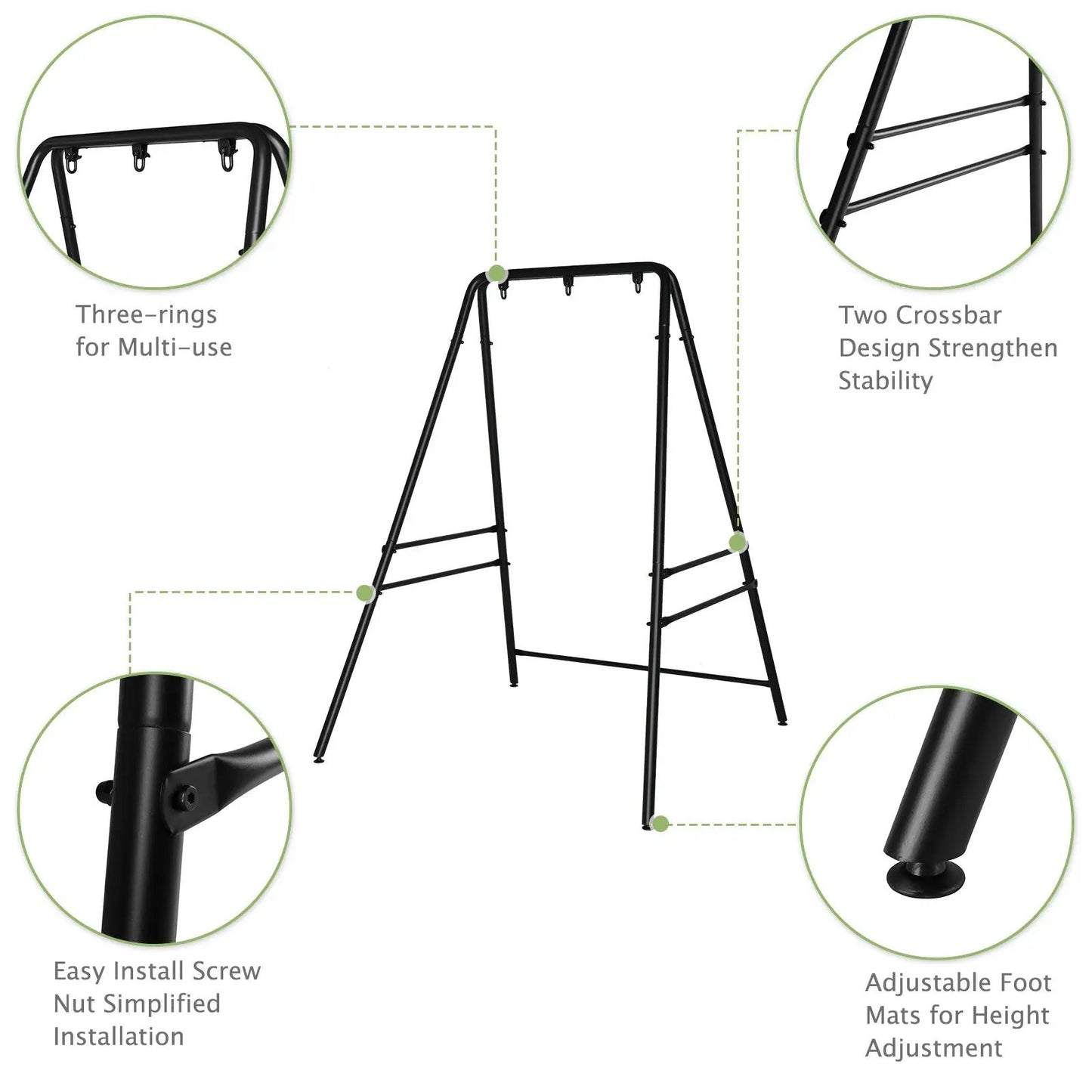 Chairlift with Four-Leg Stand – 133x137x180cm Black Everware Hub