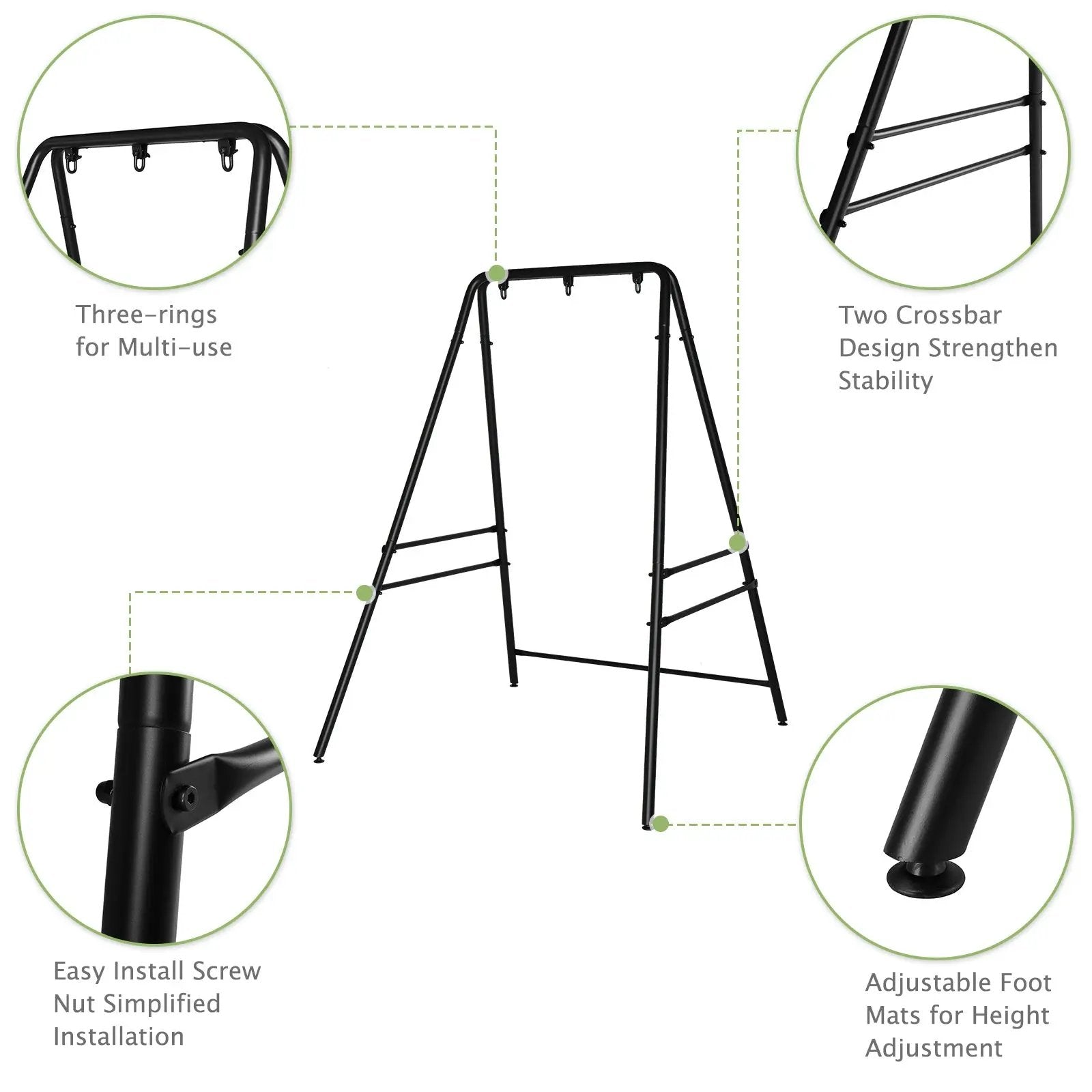 Chairlift with Four-Leg Stand – 133x137x180cm Black Everware Hub