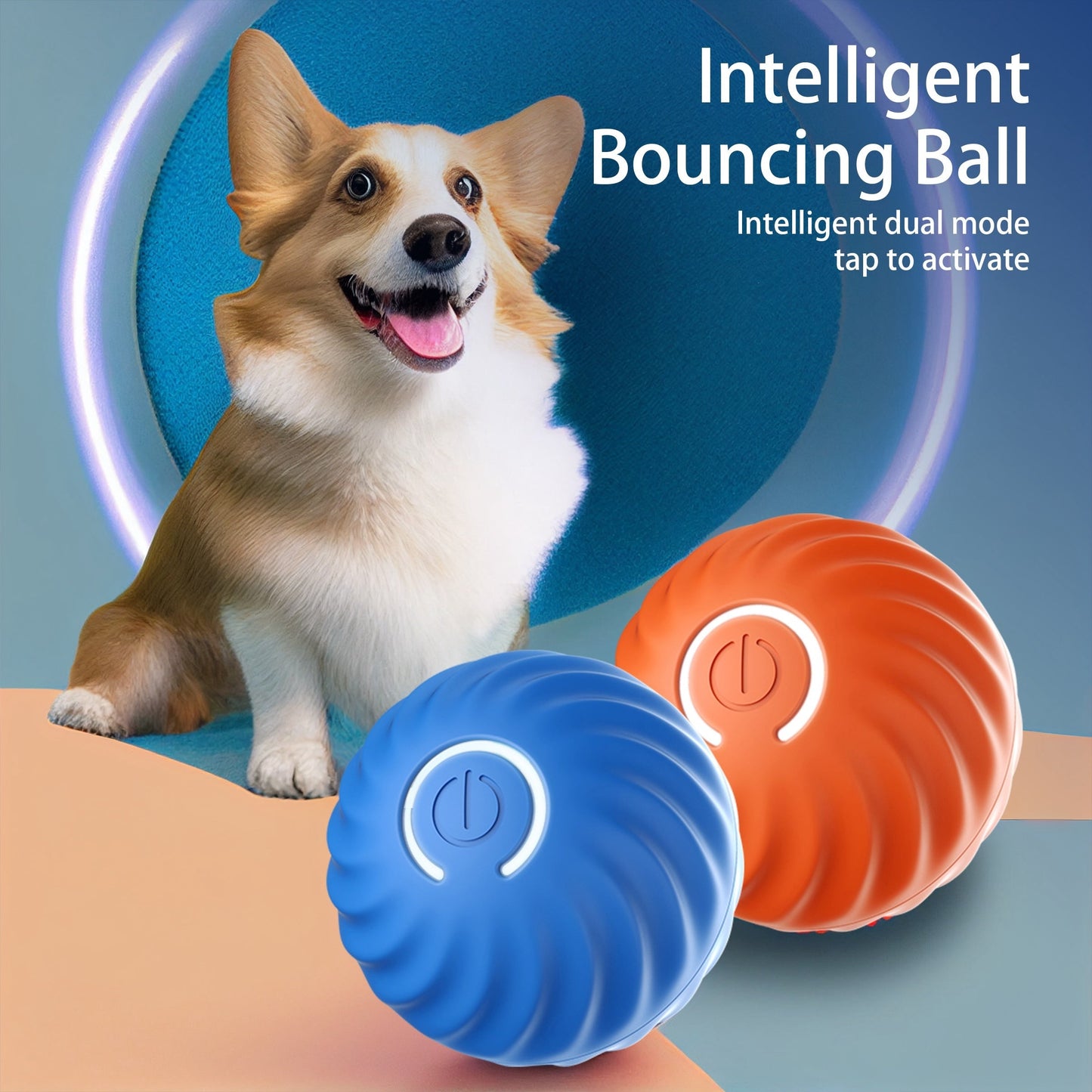 Smart Interactive Bouncing Ball for Dogs ,USB Rechargeable Self-Moving Pet Toy with Urchin Cover Everware Hub