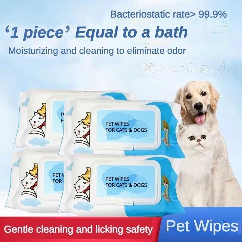 Dog Cat Pet Wet Wipes For Paws And Butt, EarsEyes  Plant-based Pet Wipes, Unscented DogWipes, Cleaning Deodorizing, Paw Wipes ForDogs Cats Pets Everware Hub