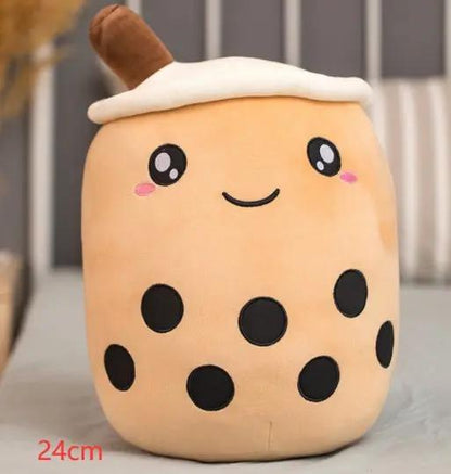 Cute Strawberry Milk Tea Plush Toy – Soft Boba Tea Cup Pillow for Kids, Girls, Birthday Gift, Kawaii Bubble Tea Cushion Everware Hub