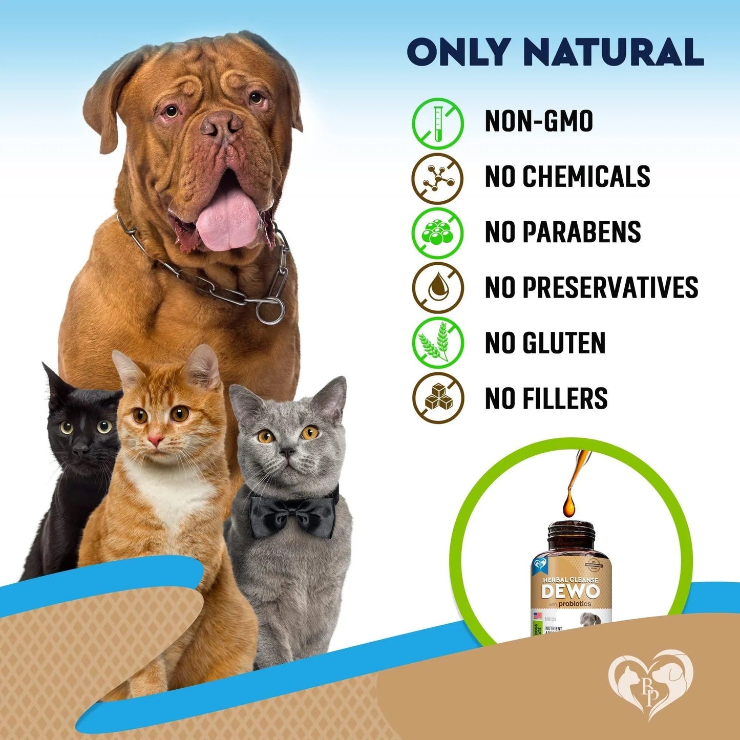 Cats And Dogs Natural Worm Treatment With Probiotic Liquid Herbal Medicine Prevention Medication Supplement Drops For Kitten And Puppies For Daily Use With Pet Food Everware Hub