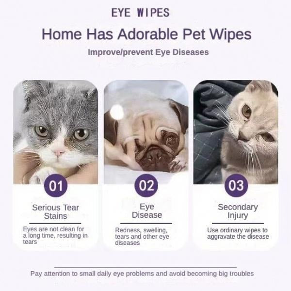 Pet Eye Wipes, 200 Wipes  Can Pet Eye CleaningWipes, Tear Stain Removing Wipe, Pet Eye Wipesfor Dogs And Cats, Pets Eye Wipes, Pet Suppliesgentle Everware Hub