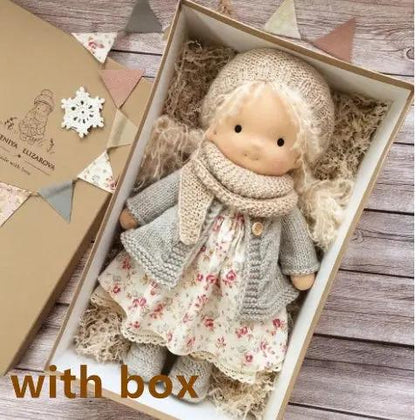 Handmade Plush Doll, Golden Curly Hair Girl , Soft Stuffed Doll Gift for Kids & Collectors Everware Hub