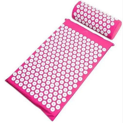 Acupressure Yoga Mat & Pillow Set – Massage Cushion for Back, Neck & Stress Relief Therapy Everware Hub