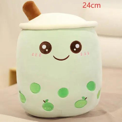 Cute Strawberry Milk Tea Plush Toy – Soft Boba Tea Cup Pillow for Kids, Girls, Birthday Gift, Kawaii Bubble Tea Cushion Everware Hub