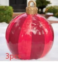 60CM Inflatable Christmas Ornament Ball ,Giant Outdoor PVC Holiday Decoration for Tree, Yard & Events Everware Hub