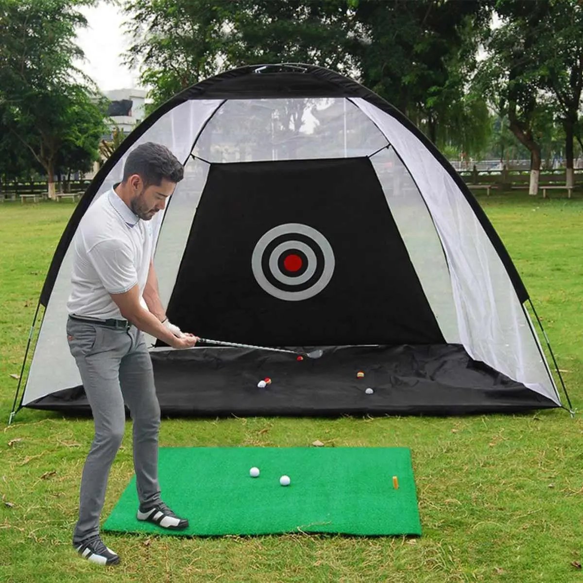 Golf Practice Net Tent – Outdoor Golf Hitting Cage for Backyard, Garden, Grassland Training with Target Sheet Everware Hub