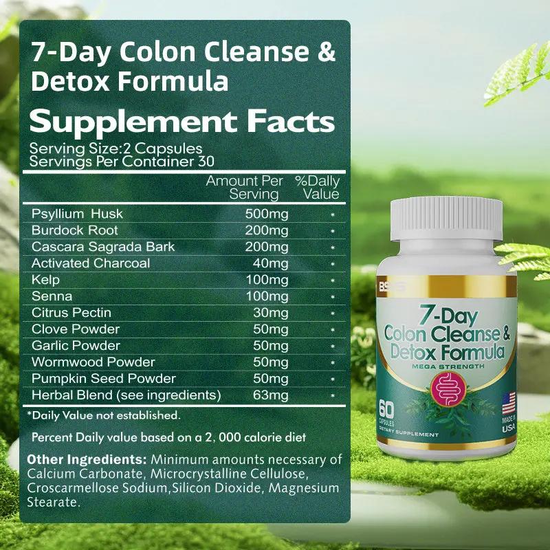 7-Day Colon Cleanse & Detox Formula – Natural Digestive Support Capsules Everware Hub