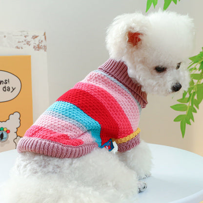 Pet Ring Comfortable Color Stripes Colorful Sweater Everware Hub