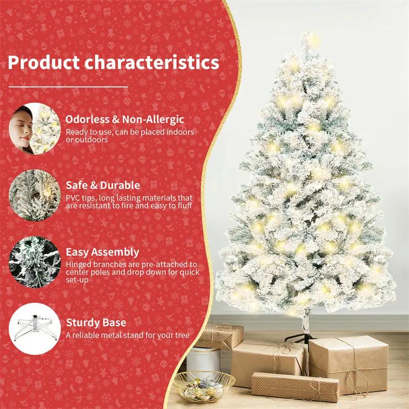 Artificial Snow Christmas Tree – PVC Cedar Tree for Holiday Window & Mall Decorations Everware Hub