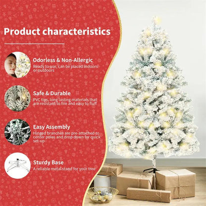 Artificial Snow Christmas Tree – PVC Cedar Tree for Holiday Window & Mall Decorations Everware Hub