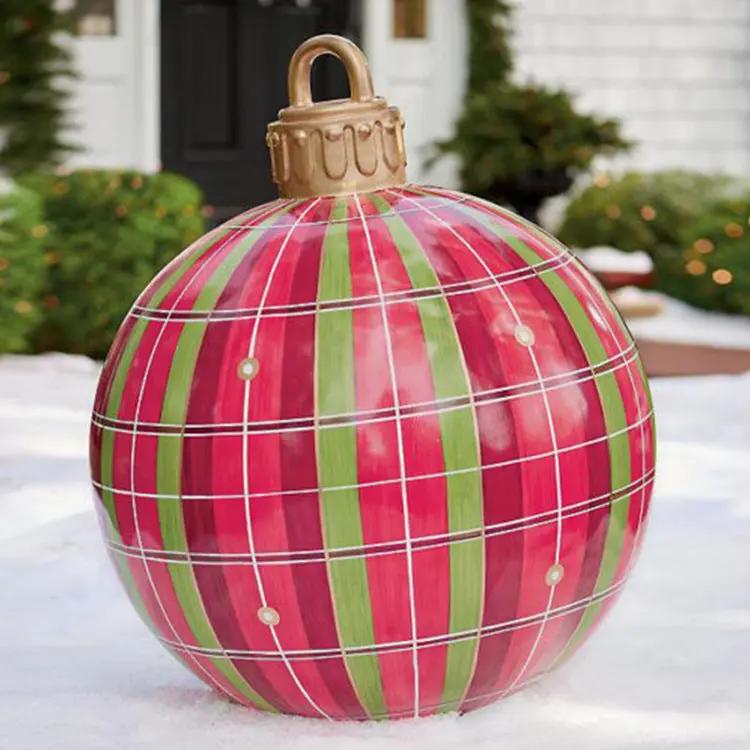 60CM Inflatable Christmas Ornament Ball ,Giant Outdoor PVC Holiday Decoration for Tree, Yard & Events Everware Hub