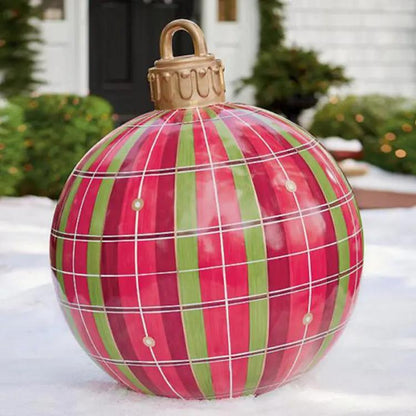 60CM Inflatable Christmas Ornament Ball ,Giant Outdoor PVC Holiday Decoration for Tree, Yard & Events Everware Hub