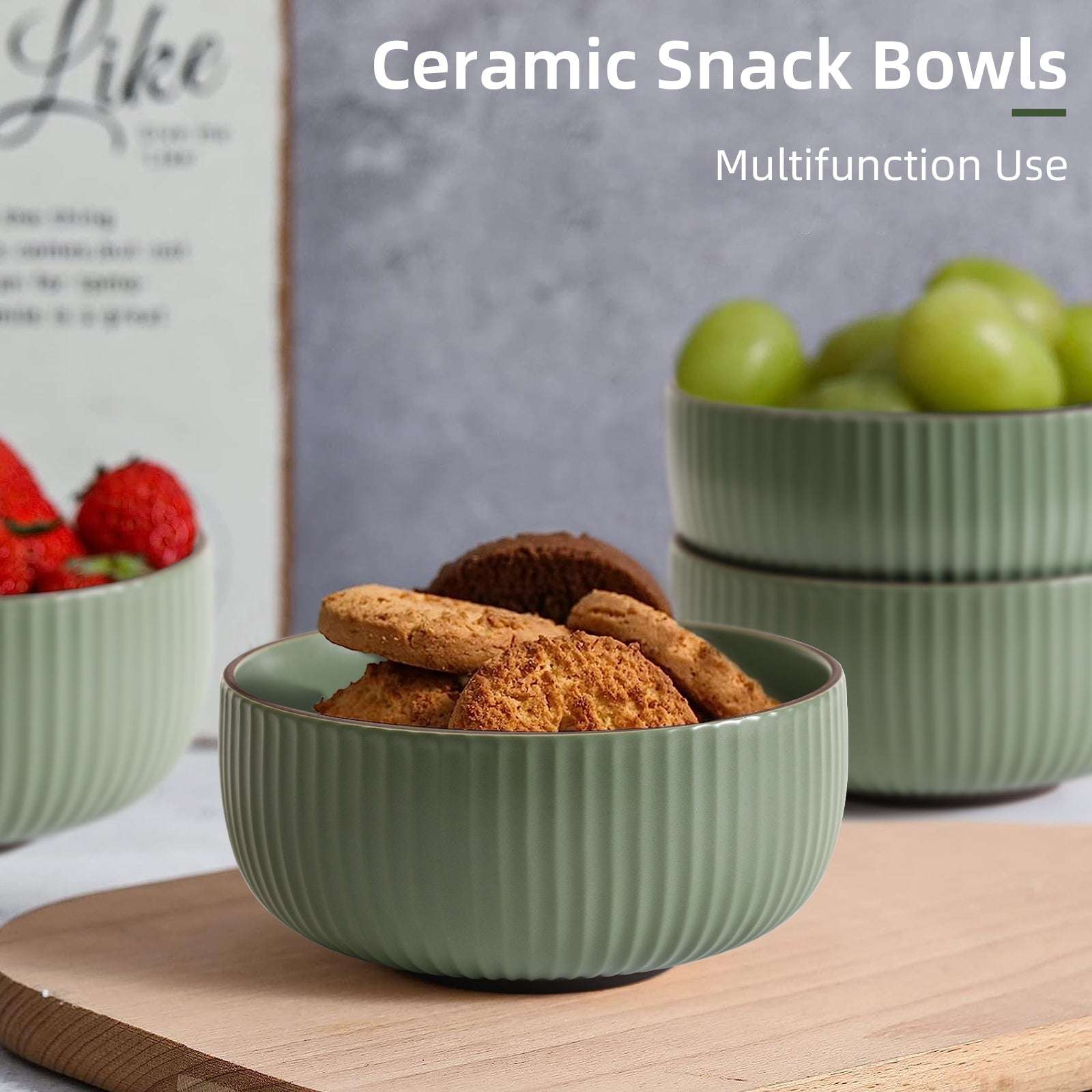 Ceramic Bowl Set of 4 – 46oz Kitchen Serving Bowls