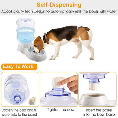 3.5L / 1 Gallon Pet Water Dispenser , Automatic Self-Dispensing Gravity Water Feeder for Cats & Dogs Everware Hub