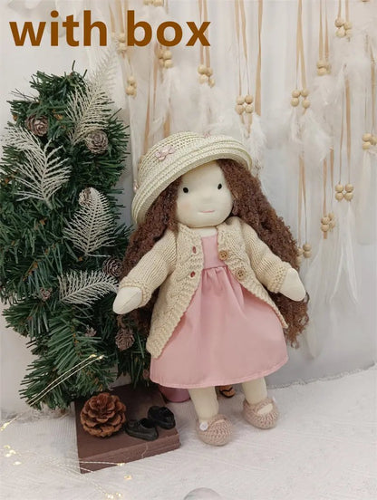 Handmade Plush Doll, Golden Curly Hair Girl , Soft Stuffed Doll Gift for Kids & Collectors Everware Hub