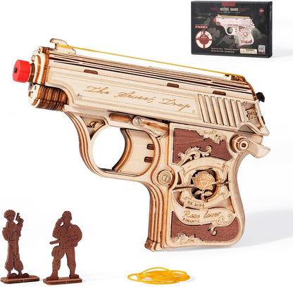 ROBOTIME Wooden Hideout Gun ,3D Mechanical Puzzle Model Construction Craft Kit Everware Hub