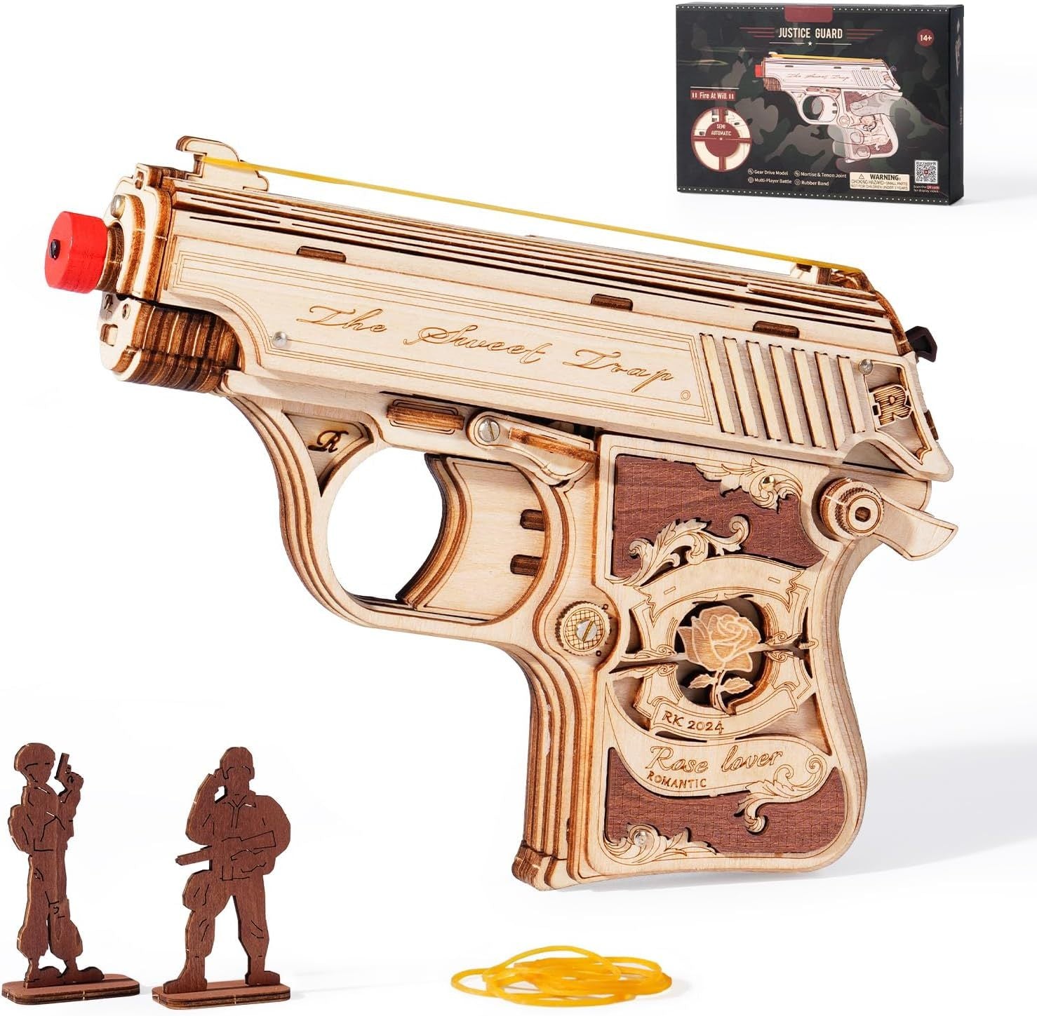 ROBOTIME Wooden Hideout Gun ,3D Mechanical Puzzle Model Construction Craft Kit Everware Hub