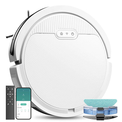 Robot Vacuum and Mop 3-in-1 Combo Cleaner, 5000Pa Suction, 120 Mins Runtime, Self-Charging Everware Hub