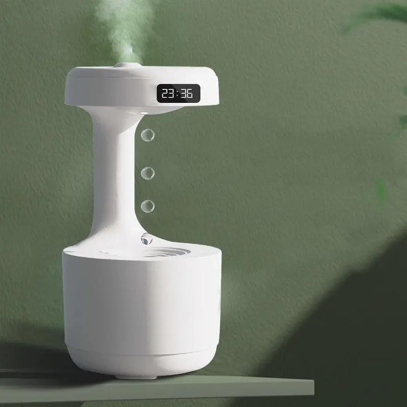 Anti-Gravity Humidifier with Clock & Aroma Diffuser – Quiet & Stylish Everware Hub