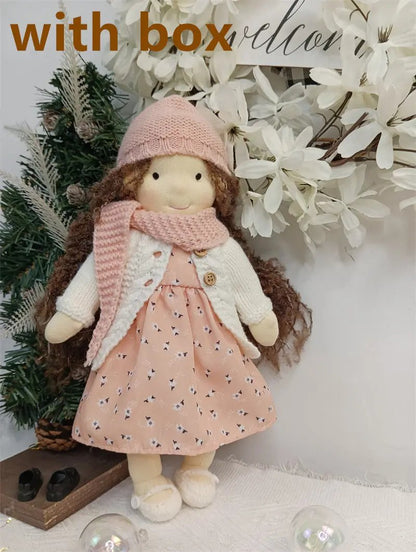 Handmade Plush Doll, Golden Curly Hair Girl , Soft Stuffed Doll Gift for Kids & Collectors Everware Hub