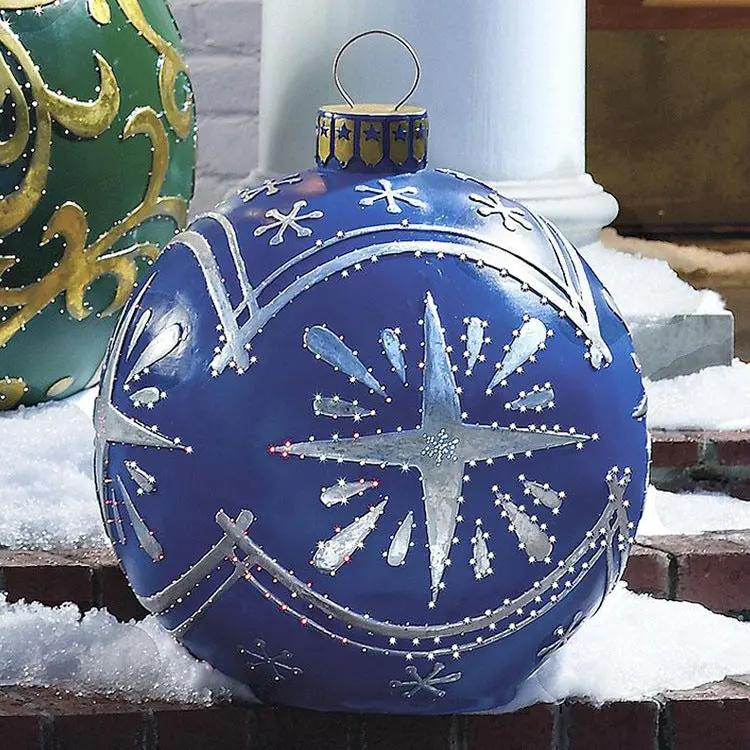 60CM Inflatable Christmas Ornament Ball ,Giant Outdoor PVC Holiday Decoration for Tree, Yard & Events Everware Hub