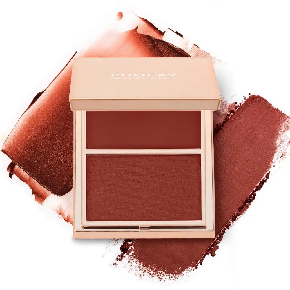 PHOFAY Double‑Take Blush Duo – Cream + Powder for Lasting Glow Everware Hub