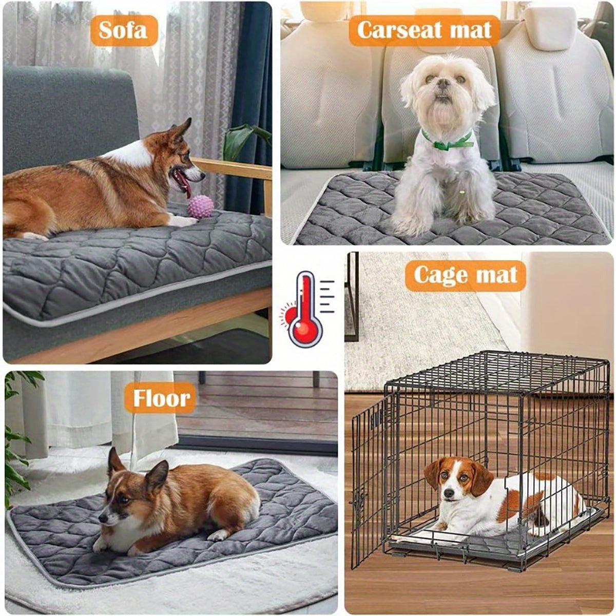 Self-Heating Pet Bed Mat,Thermal Washable Cat & Dog Pad with Non-Slip Bottom Everware Hub