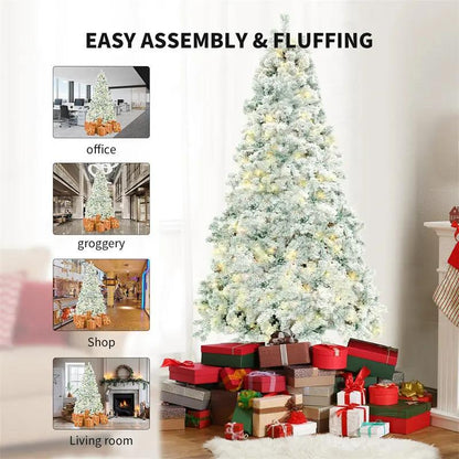 Artificial Snow Christmas Tree – PVC Cedar Tree for Holiday Window & Mall Decorations Everware Hub