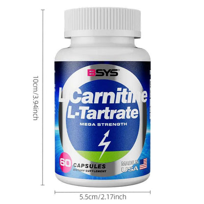 BSYS L-Carnitine L-Tartrate 60 Capsules – Energy, Metabolism & Workout Recovery Support Everware Hub