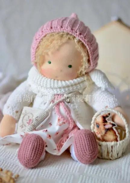 Handmade Plush Doll, Golden Curly Hair Girl , Soft Stuffed Doll Gift for Kids & Collectors Everware Hub