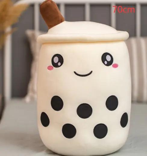 Cute Strawberry Milk Tea Plush Toy – Soft Boba Tea Cup Pillow for Kids, Girls, Birthday Gift, Kawaii Bubble Tea Cushion Everware Hub