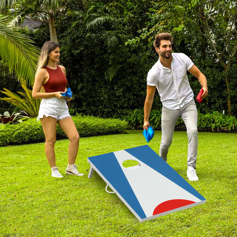 Portable Cornhole Board with Foldable Legs & Side Handle ,Lightweight Outdoor Game Set Everware Hub
