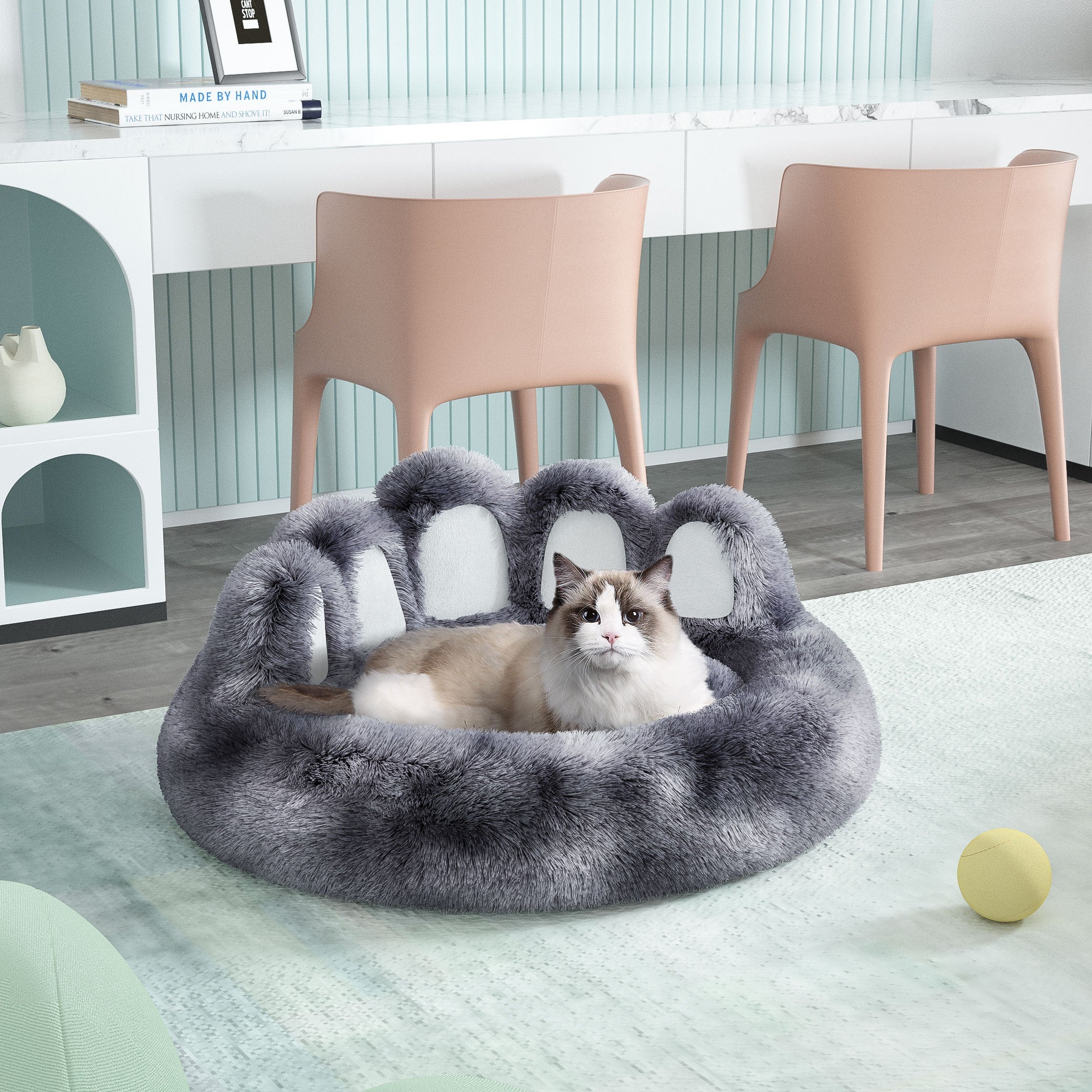 Bear Paw Shaped Dog Bed – Cozy Plush Pet Bed for Small & Medium Dogs and Indoor Cats Everware Hub