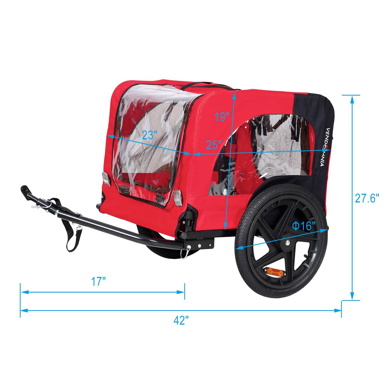 Bicycle Trailer For Pets Outdoor Foldable Dog Trailer With Reflectors Everware Hub