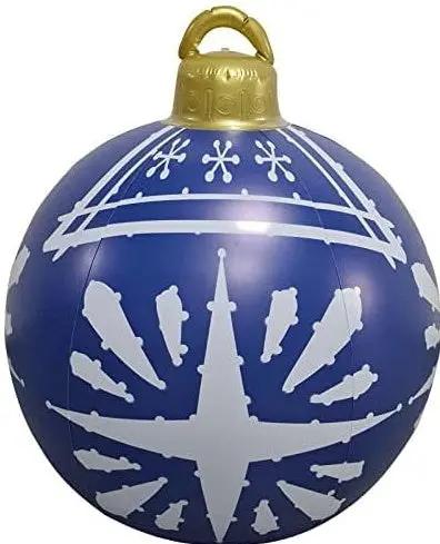 60CM Inflatable Christmas Ornament Ball ,Giant Outdoor PVC Holiday Decoration for Tree, Yard & Events Everware Hub