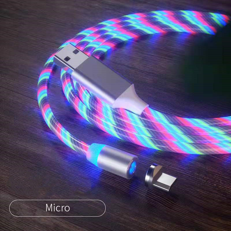 Magnetic LED Fast Charging Cable, Streamer Charging Cord for Type-C, Lightning & Micro USB Devices Everware Hub